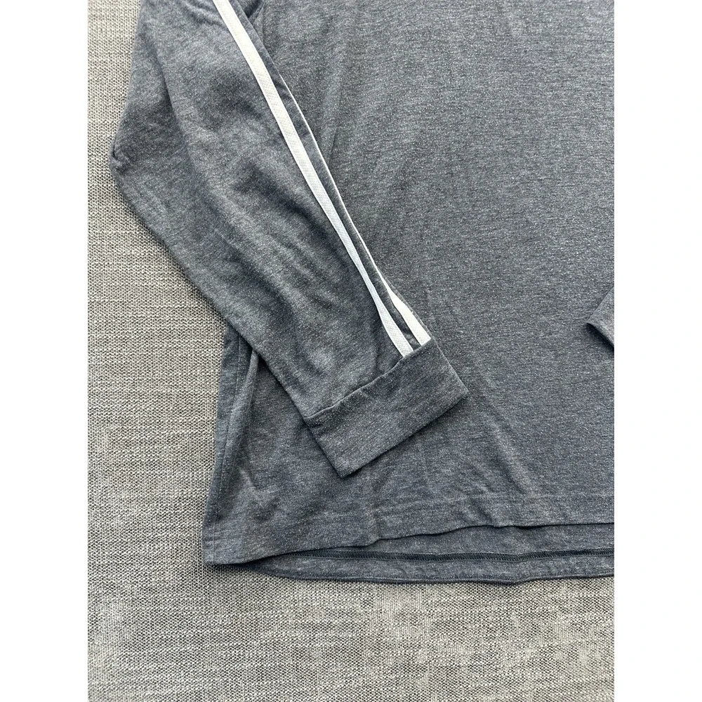 Adidas Aeroready Primegreen Hoodie Men 2XL Heather Gray Striped Running Athletic